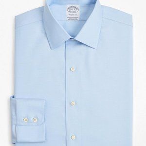 Brooks Brothers Dress Shirt, Non-Iron Ainsley Collar Light Blue 16 1/2x35